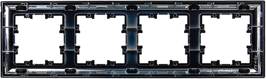 рамка 4-постовая IEK РУ-4-Бр Brite хром / черный - вид с тыльной стороны