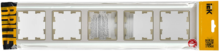 рамка 5-постовая IEK РУ-5-Бр Brite бежевый / жемчужный - упаковка