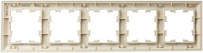 рамка 5-постовая IEK РУ-5-Бр Brite бежевый / жемчужный - вид с тыльной стороны