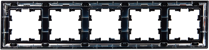 рамка 5-постовая IEK РУ-5-Бр Brite хром / черный - вид с тыльной стороны