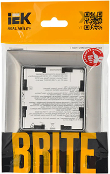 рамка 1-постовая IEK РУ-1-Бр Brite хром / никель - упаковка