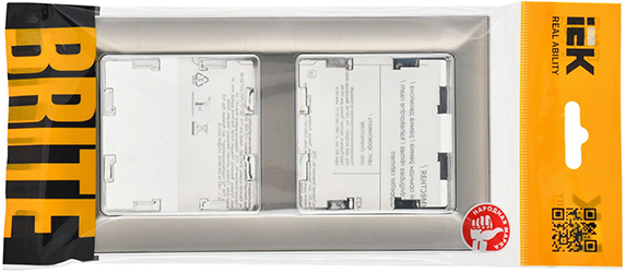 рамка 2-постовая IEK РУ-2-Бр Brite хром / никель - упаковка