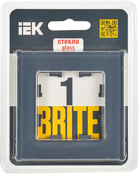 рамка 1-постовая IEK РУ-1-2-Бр стекло маренго матовый Brite - упаковка