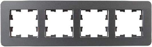 рамка 4-постовая IEK РУ-4-1-Бр металл титан RE Brite - внешний вид