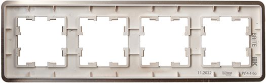 рамка 4-постовая IEK РУ-4-1-Бр металл шампань RE AL Brite - вид с тыльной стороны