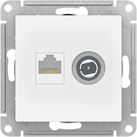 розетка RJ45 кат.5E + TV оконечная Systeme Electric AtlasDesign, лотос - внешний вид