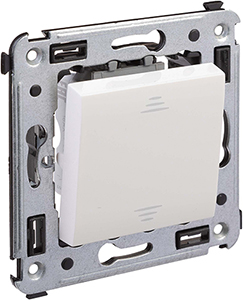 переключатель 1-клавишный DKC Avanti, цвет белое облако - внешний вид