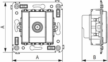 розетка TV одиночная DKC Avanti - размеры