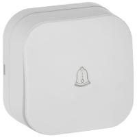 Глори белый выключатель кнопочный 1кл открытая 10А IP20 