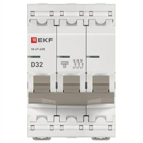 Автомат 3Р 32А D 4,5кА ВА47-63N EKF PROxima