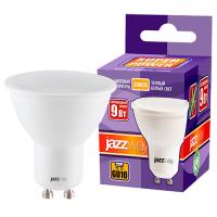 Лампа свд 220В GU10 9Вт 3000К 820лм PAR16 матовая Jazzway 