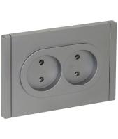 Фортепиано сталь розетка скрытая 2-мест шторки быстрозажим. клем. IP20 