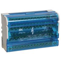 Шина нулевая 4*15 15групп в корпусе (кросс-модуль) серый на DIN-рейку/монтажную панель IEK 