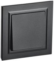 Брайт черный выключатель 1кл скрытая 10А IP20  в сборе