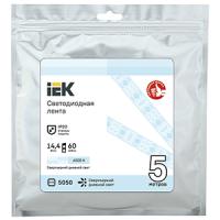Лента свд 12В 14,4Вт/м 60свд/м 6500К 5050 IP20 IEK 5м