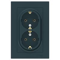 Атлас изумруд розетка скрытая 2-мест заземление IP20 