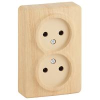 Эксперт сосна розетка открытая 2-мест IP20 