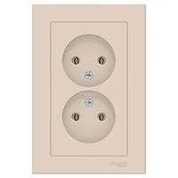 Атлас бежевый розетка скрытая 2-мест IP20 
