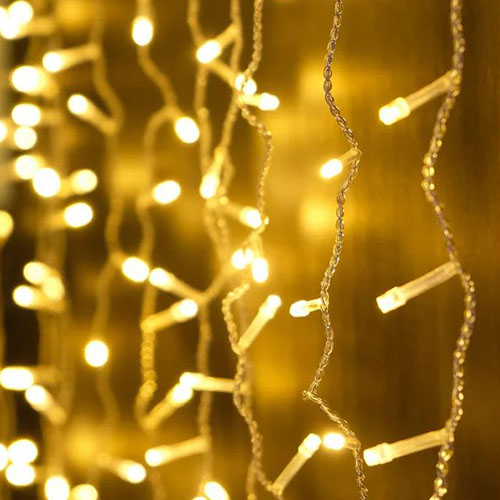 Гирлянда занавес 1,5*2,2м теплый белый 544свд IP20 прозрачный провод (до 8мод)