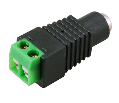 Разъём гнездо 2,1*5,5мм черный с клемной колодкой