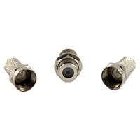 Набор штекер F+переход F(гнездо)-F(гнездо) 1шт+2шт серебро