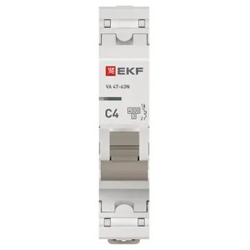 Автомат 1Р 4А C 4,5кА ВА47-63N EKF PROxima