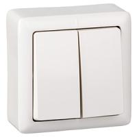 Хит белый выключатель 2кл открытая 6А IP20 
