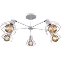 Светильник потолочный (люстра) 5*60Вт E27 белый/хром Нубия