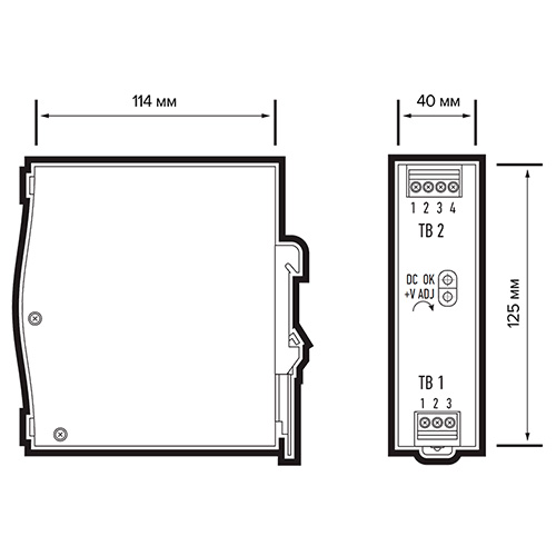 Блок питания 24В 120Вт IP20 Jazzway DIN-рейка