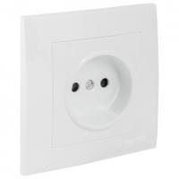Валенсия белый розетка скрытая 1-мест шторки IP20 