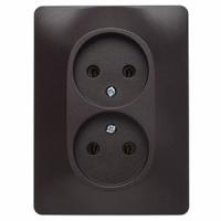 Глосса антрацит розетка скрытая 2-мест IP20 