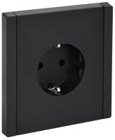 Фортепиано черный механизм розетки скрытая 1-мест заземление IP20 