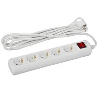 Удлинитель 5-мест 5м ПВС 3*1 белый выкл ЭРА