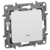 Этика белый выключатель 1кл с подсветкой скрытая 10А IP20 