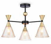 Светильник потолочный (люстра) 3*60Вт Е27 черный/золото