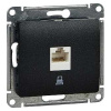 Глосса антрацит розетка RJ45 скрытая 1-ая  