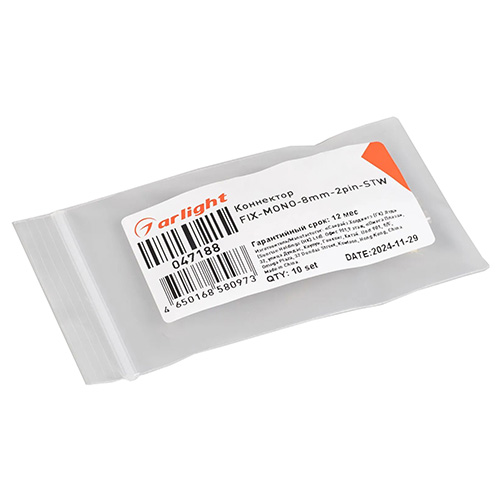 Лента коннектор прямой 8мм IP20 Arlight лента-БП,прозрачный