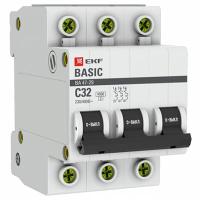 Автомат 3Р 32А C 4,5кА ВА47-29 EKF Basic