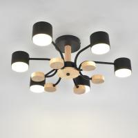 Светильник потолочный (люстра) 6*15Вт GX53 черный/дерево 