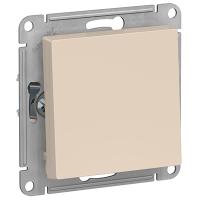 Атлас бежевый выключатель кнопочный 1кл скрытая 10А IP20 