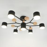 Светильник потолочный (люстра) 7*15Вт GX53 черный/дерево 