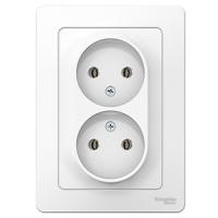 Бланка белый розетка скрытая 2-мест IP20 