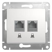Глосса белый розетка RJ45 скрытая 2-ая  