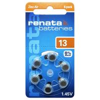 Батарейка дисковая ZA13 BL6 Renata слуховой аппарат