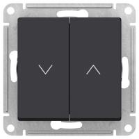 Атлас карбон выключатель 2кл скрытая 10А IP20  для жалюзи