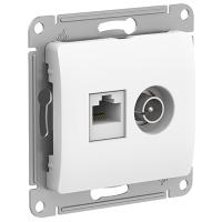 Глосса белый розетка RJ45+TV скрытая 2-ая  