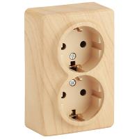 Эксперт сосна розетка открытая 2-мест заземление IP20 