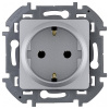 Инспириа алюминий розетка скрытая 1-мест заземление IP20 
