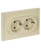 Фортепиано ваниль розетка скрытая 2-мест заземление шторки быстрозажим. клем. IP20 