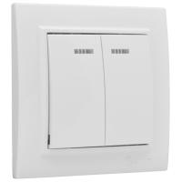 Минск белый выключатель 2кл с подсветкой скрытая 10А IP20 